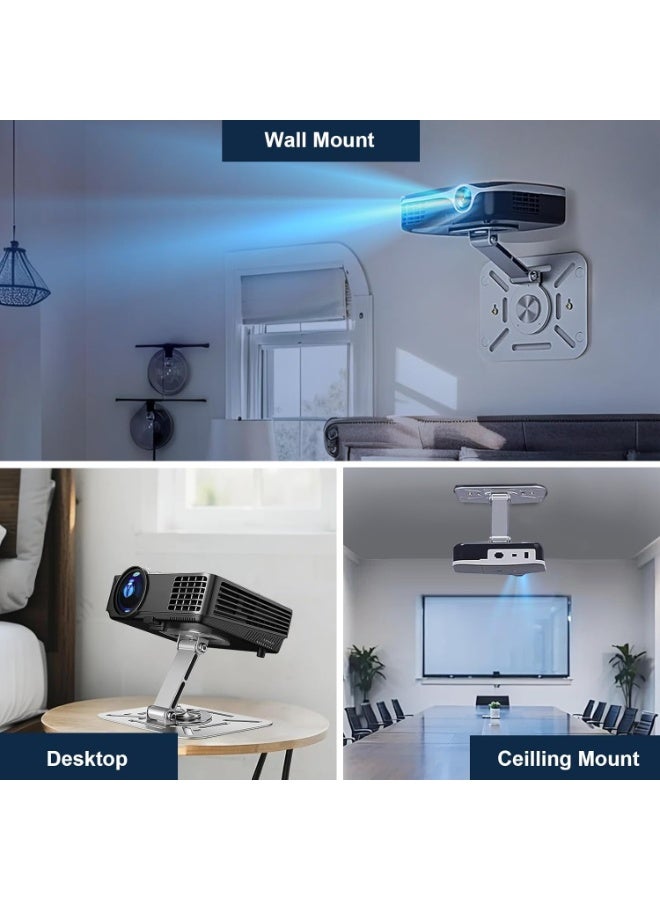 DUNISO Projector Stand,360° Rotation Foldable Metal Projectors Bracket,Projector Mount,Camera Bracket Mini Projector Bracket,with 1/4-Inch Thread,Durable and Sturdy, with Strong Load-Bearing Capacity,for Family and Personal Use - Image 3